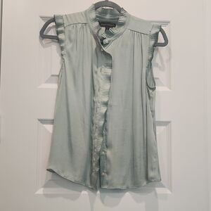 Banana Republic Soft Green Ruffle Blouse